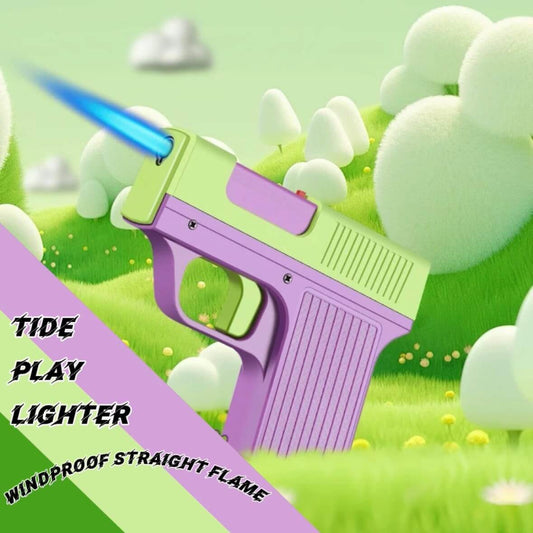Creative Gun Type Cigarette Case Lighter | Straight Punch Windproof Torch Flame EDC Lighter