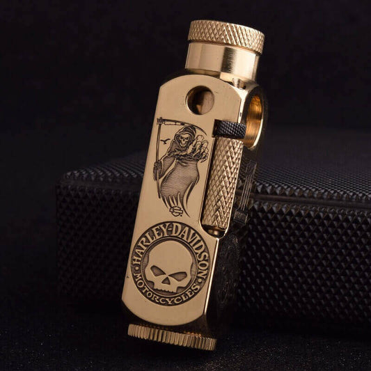 Flamido Brass Kerosene Lighter | Antique Vintage Engraved Windproof Oil Lighter for Collection