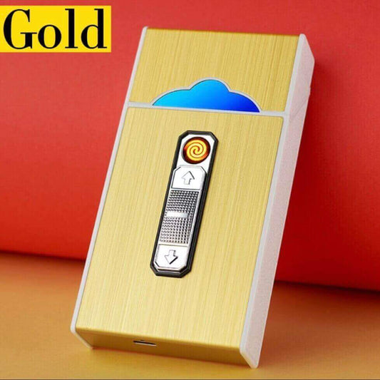 USB Rechargeable Tungsten Lighter | Cigarette Case Windproof Electric EDC Lighter