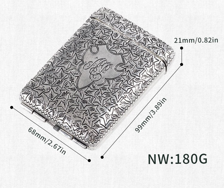 Three Open Alloy Cigarette Case ,Peaky Blinders Creative 3-sided Carved,Ultra-thin Case Classical European
