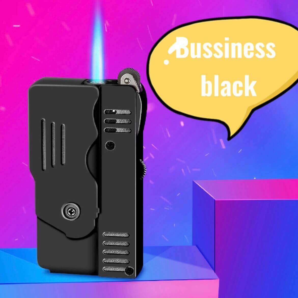Dual Flame Torch Lighter | Transformable Gun Shape Refillable Lighter with Blue Jet Flame & Soft Flame Modes
