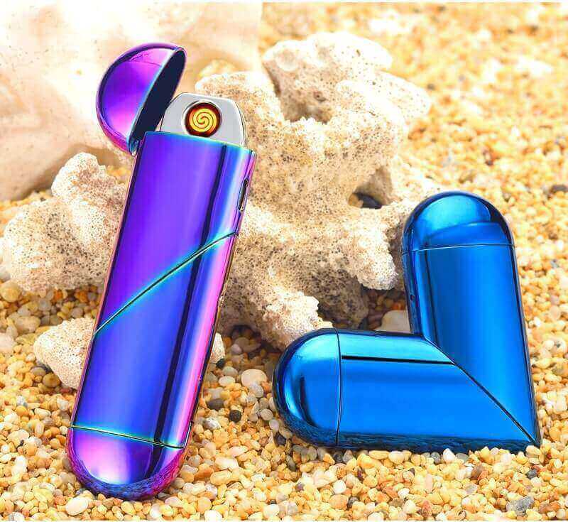 Briquet électronique en métal avec chargeur USB en forme de cœur
