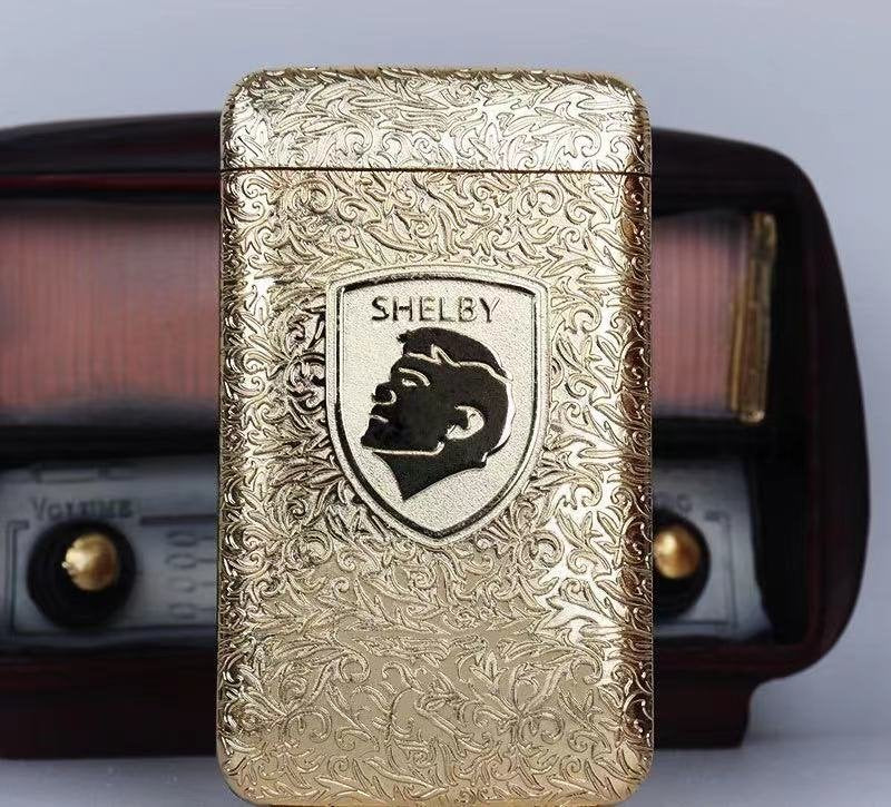 Estuche para cigarrillos de tres aperturas Peaky Blinders, de metal grueso con ricas flores talladas en hierba Tang, estuche para cigarrillos personalizado por Shelby.