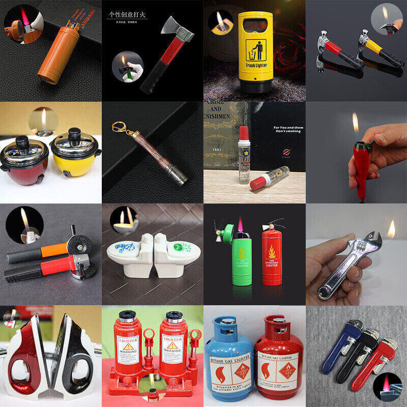 Briquets de forme créative (obtenez au hasard les briquets étonnants dans les images de compilation)
