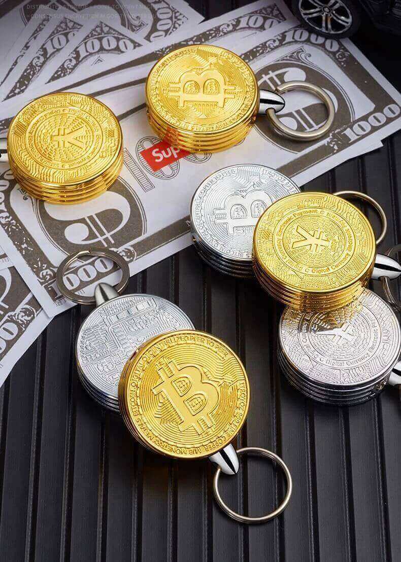 Bitcoin Keychain Kerosene Lighter | Coin Shape Mini Portable EDC Lighter