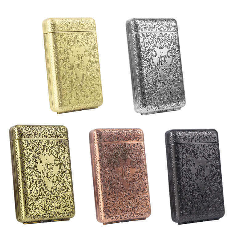 Three Open Alloy Cigarette Case ,Peaky Blinders Creative 3-sided Carved,Ultra-thin Case Classical European