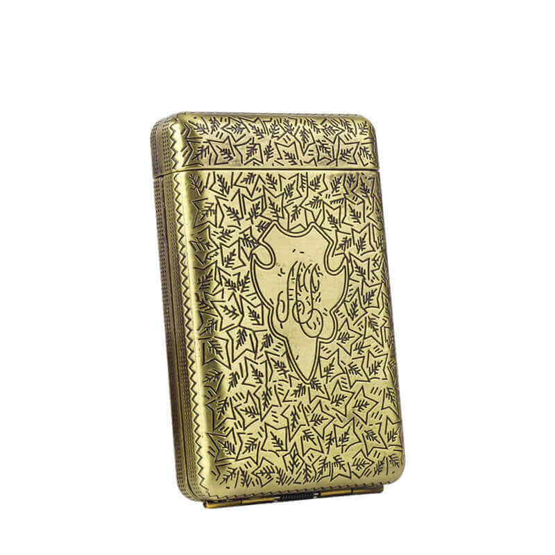 Three Open Alloy Cigarette Case ,Peaky Blinders Creative 3-sided Carved,Ultra-thin Case Classical European