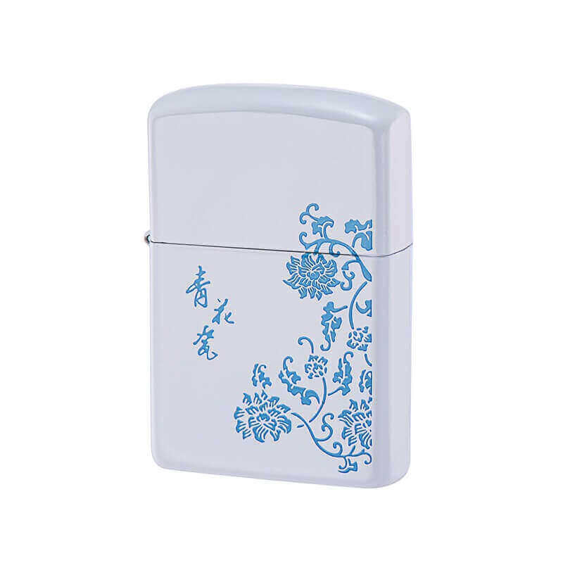 White Lacquer Celadon Kerosene Lighter | Windproof Flip Top Vintage EDC Lighter