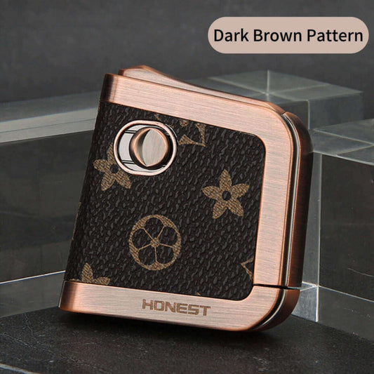 Vintage One-Button Ejector Kerosene Lighter | Leather Finish Windproof Retro EDC Lighter