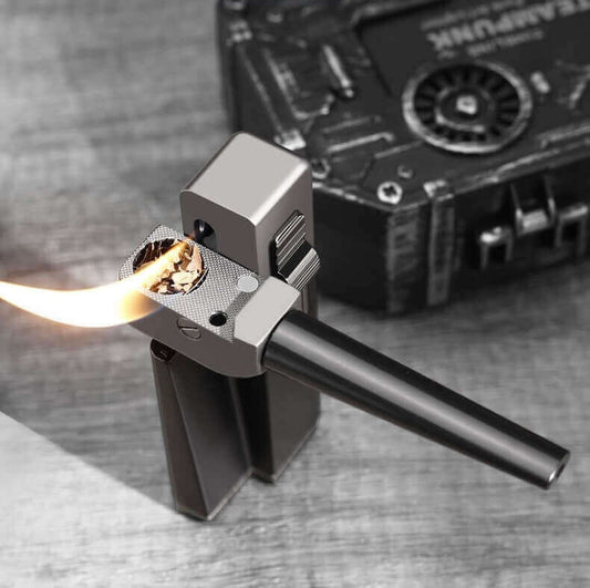 Briquet gonflable à flamme inclinée pour tuyau, briquet pour tuyau tout-en-un 