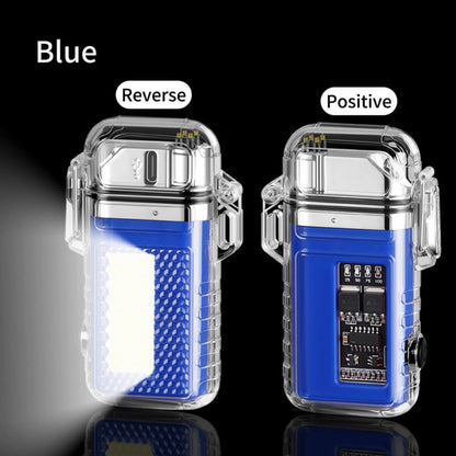 Outdoor Waterproof Double Arc Lighter | USB Rechargeable Transparent Shell Long Tube Electric Pulse Lighter