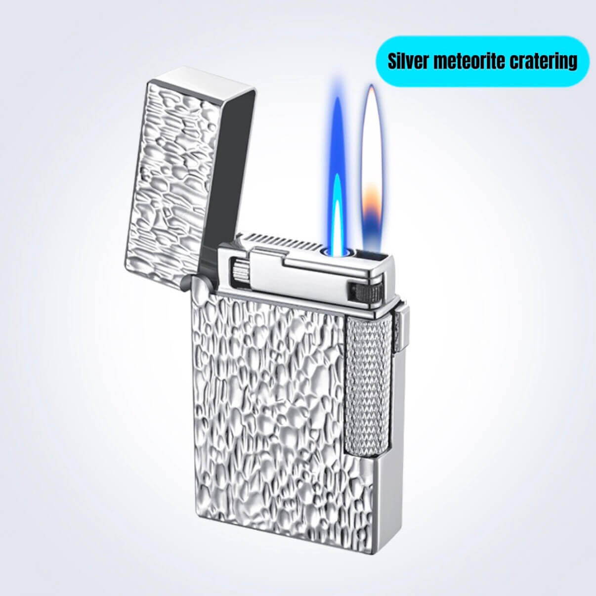 High-value fashion sand wheel inflatable dual-flame lighter