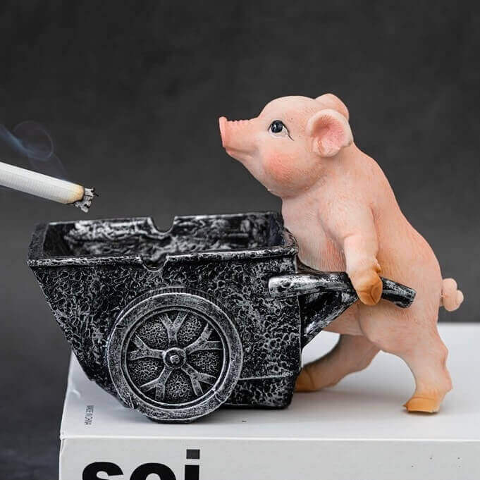 Cute Dog Cart Ashtray | Creative Decorative Smoking Accessory Gift for Smokers