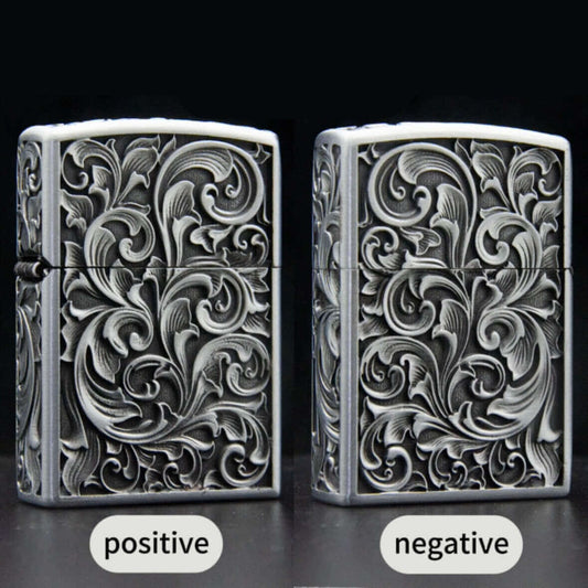 Zorro Embossed Metal Kerosene Lighter | Vintage Engraved Flip Top EDC Lighter