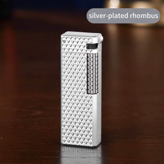 Vintage Silver Engraved Kerosene Lighter | Swing Wheel Open Flame EDC Lighter