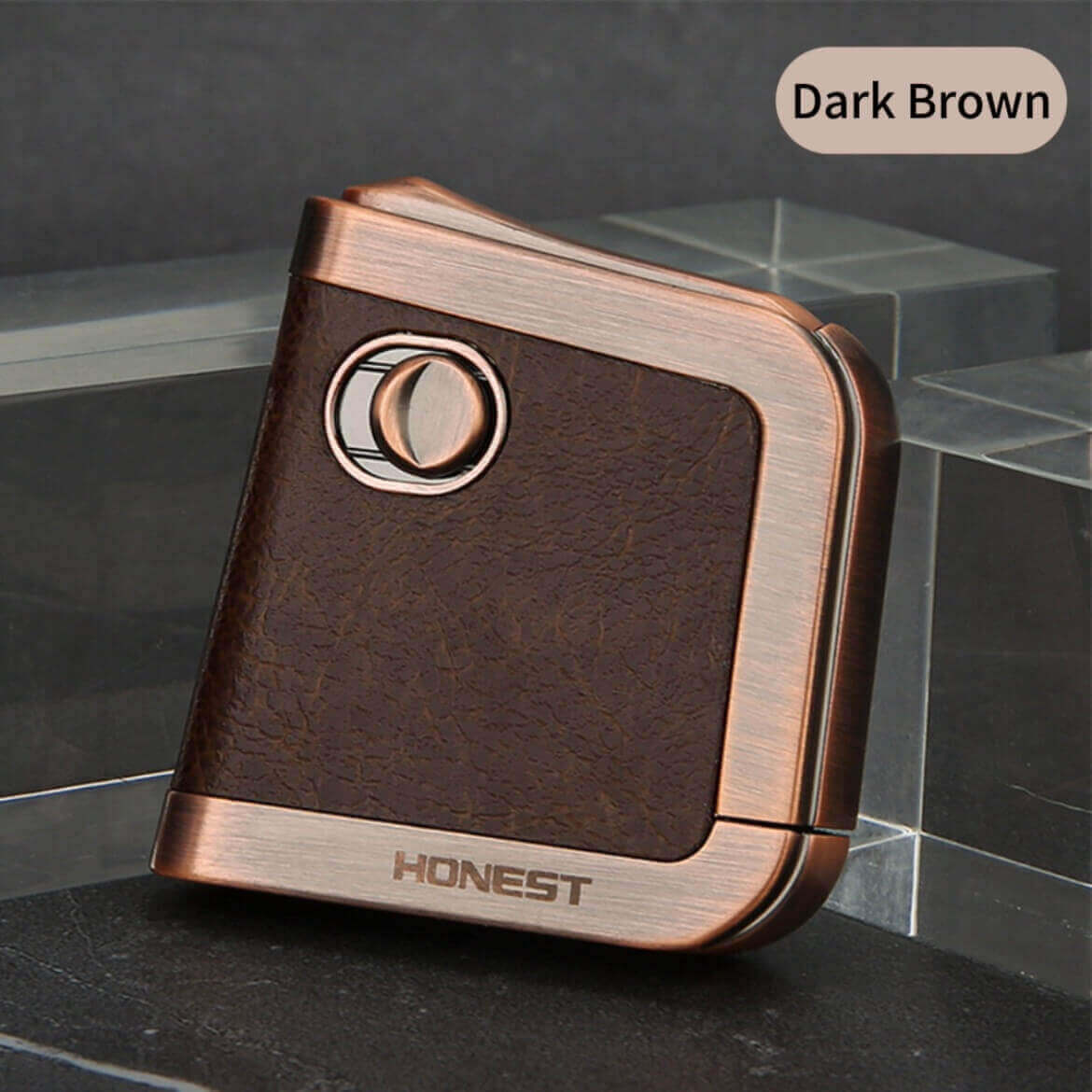 Vintage One-Button Ejector Kerosene Lighter | Leather Finish Windproof Retro EDC Lighter