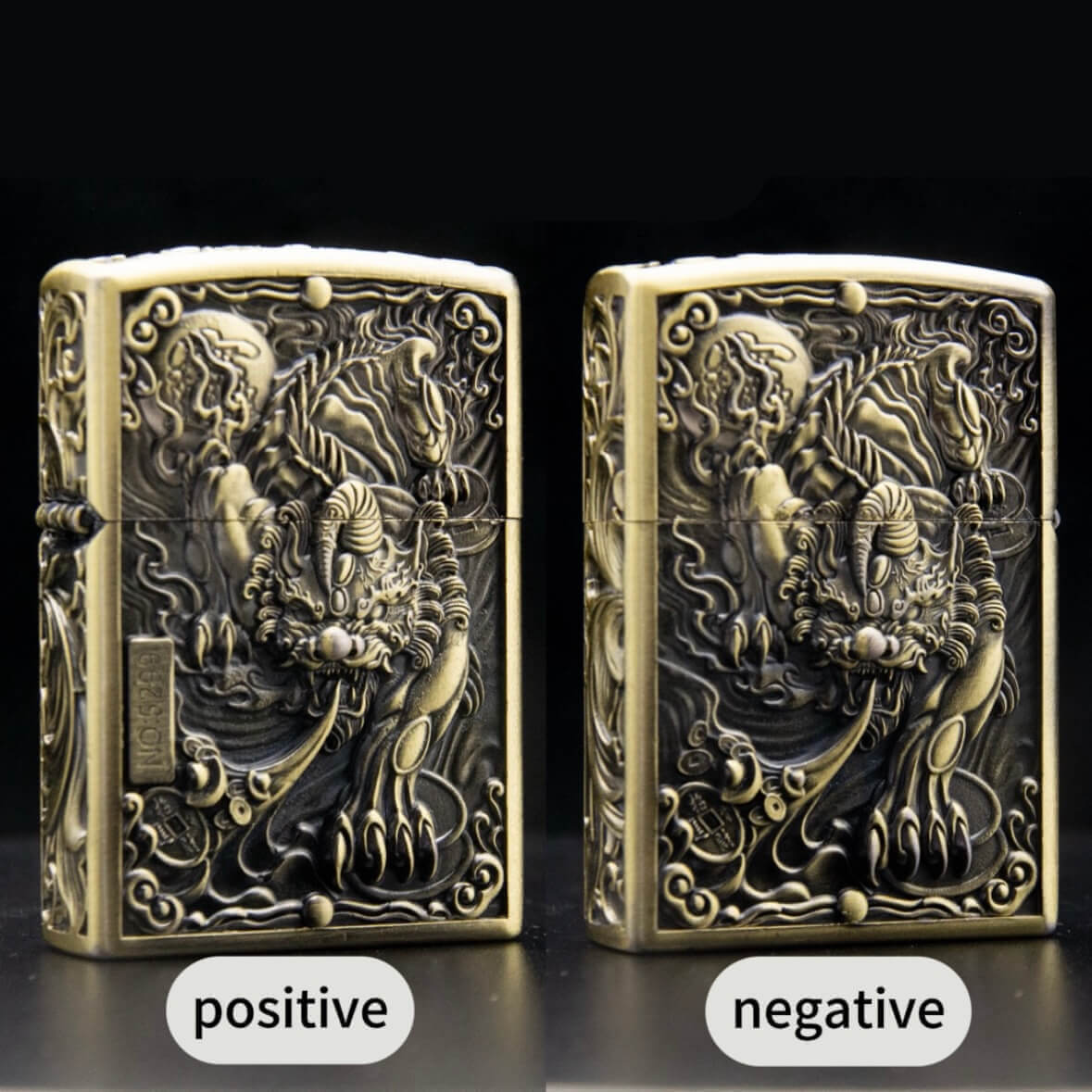 High-grade embossed armor alloy one-piece lighter Kerosene lighter