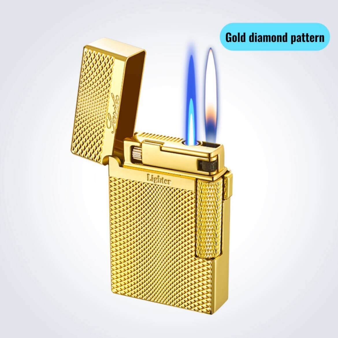 High-value fashion sand wheel inflatable dual-flame lighter