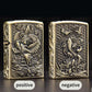 Zorro Embossed Metal Kerosene Lighter | Vintage Engraved Flip Top EDC Lighter