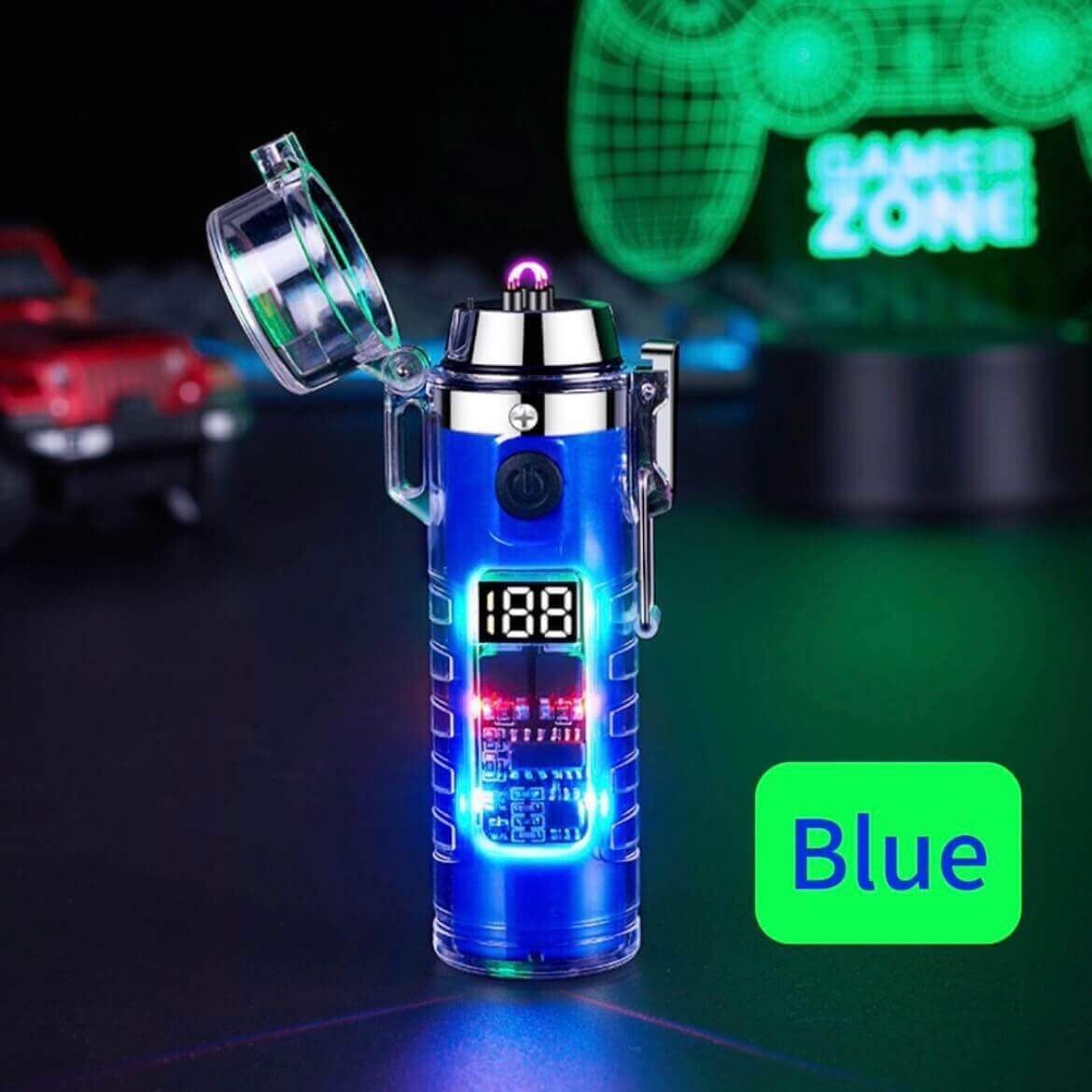 Transparent Tech Double Arc Lighter | Waterproof Windproof Type-C Rechargeable Plasma EDC Lighter
