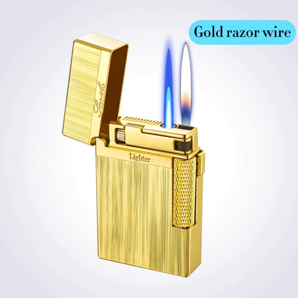 High-value fashion sand wheel inflatable dual-flame lighter