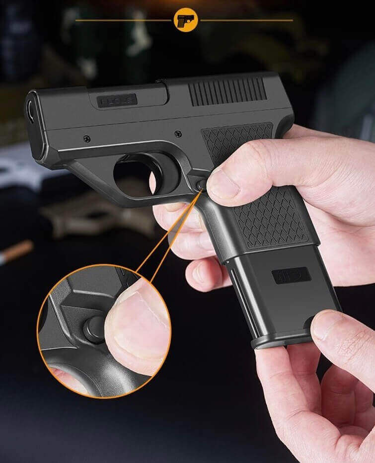 Gun Type Cigarette Case Lighter | Replaceable Clip Windproof Torch Flame EDC Lighter