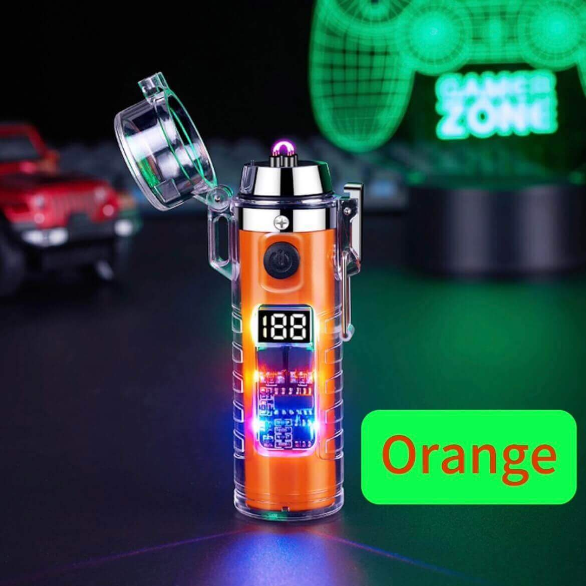 Transparent technology waterproof windproof double arc Type-C rechargeable lighter