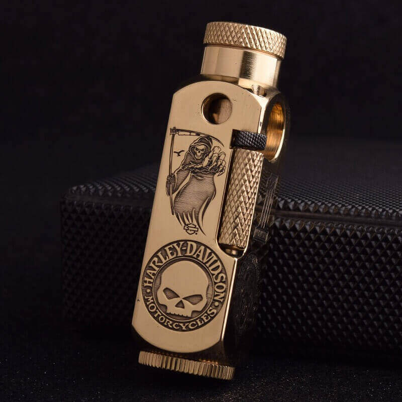 Flamido Brass Kerosene Lighter | Antique Vintage Engraved Windproof Oil Lighter for Collection