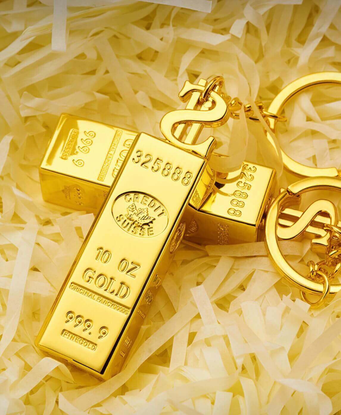 Gold Bar Keychain Lighter | Creative Mini Oil Lighter with Portable Key Ring Design for Gift Collection