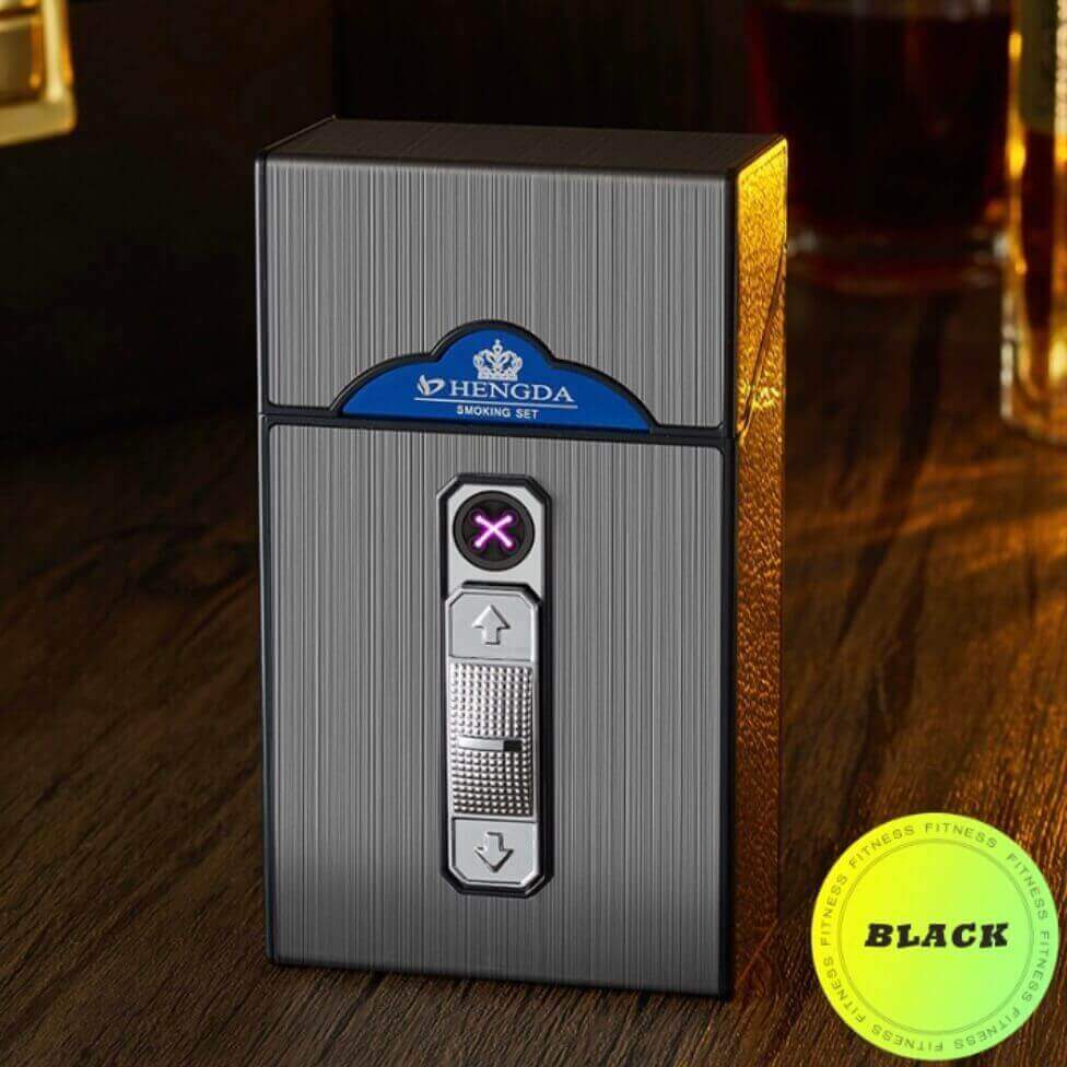 USB rechargeable dual arc lighter cigarette case