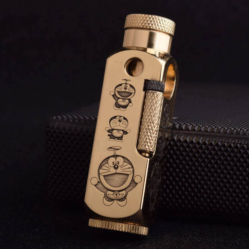Flamido Brass Kerosene Lighter | Antique Vintage Engraved Windproof Oil Lighter for Collection