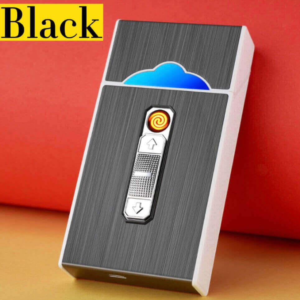 USB rechargeable tungsten lighter cigarette case