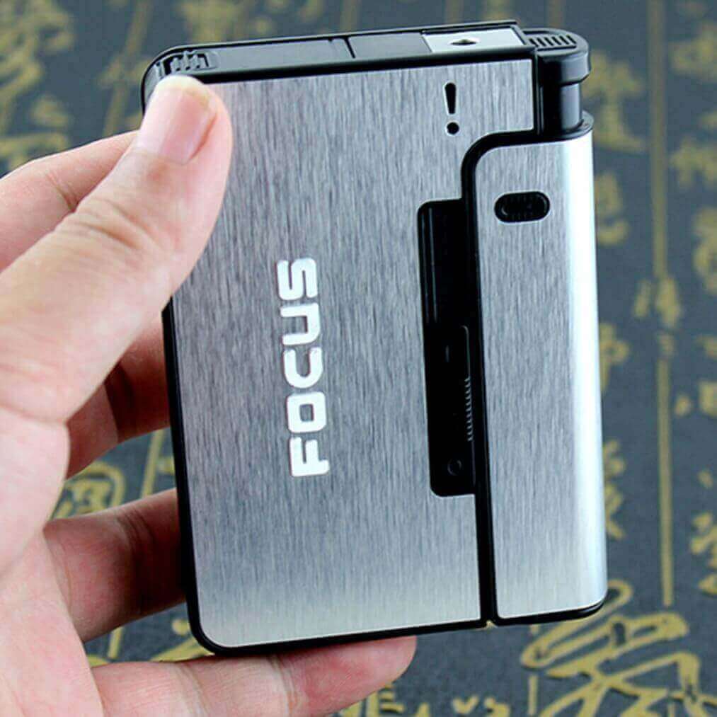 Automatic cigarette box with10 capacity and cigarettes lighter case