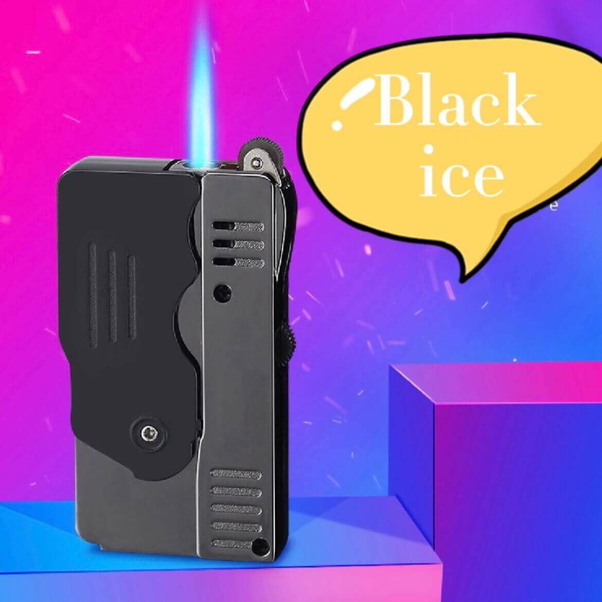 Dual Flame Torch Lighter | Transformable Gun Shape Refillable Lighter with Blue Jet Flame & Soft Flame Modes