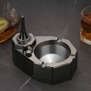 Oil Electric Lighter Ashtray | 2-in-1 Rechargeable Windproof Lighter with Portable Cigarette Ashtray Design