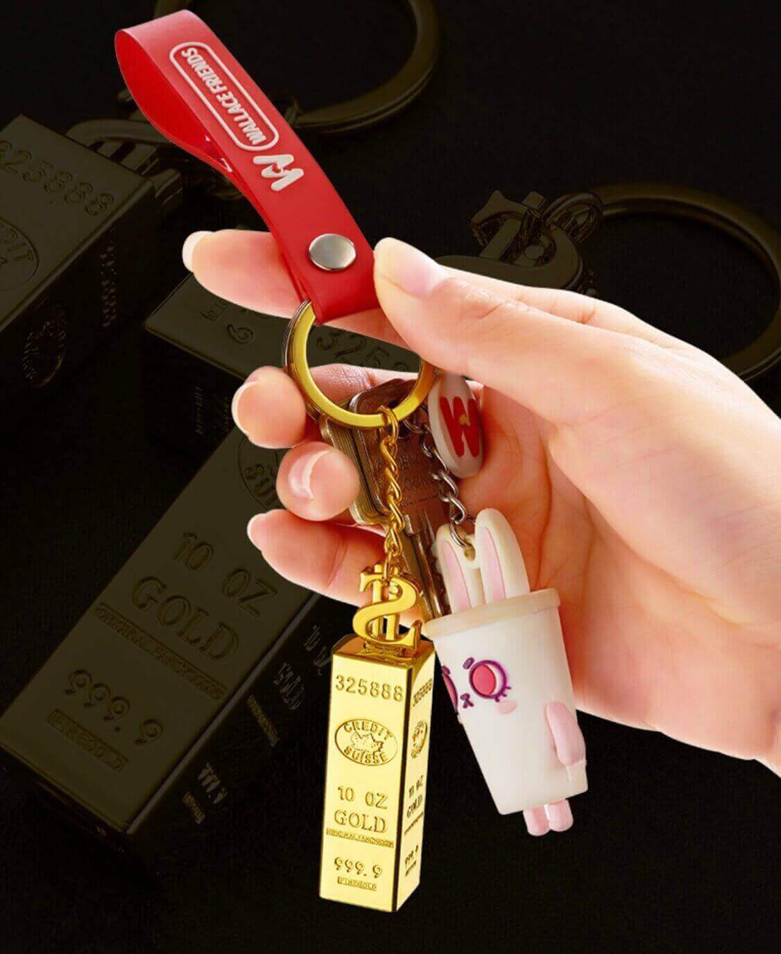 Gold Bar Keychain Lighter | Creative Mini Oil Lighter with Portable Key Ring Design for Gift Collection