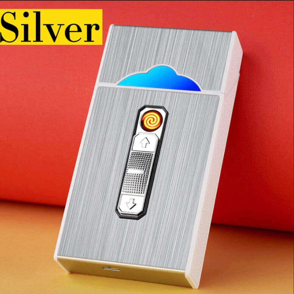 USB rechargeable tungsten lighter cigarette case