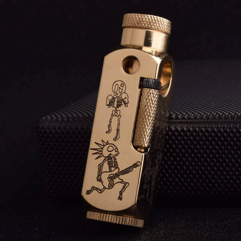 Flamido Brass Kerosene Lighter | Antique Vintage Engraved Windproof Oil Lighter for Collection