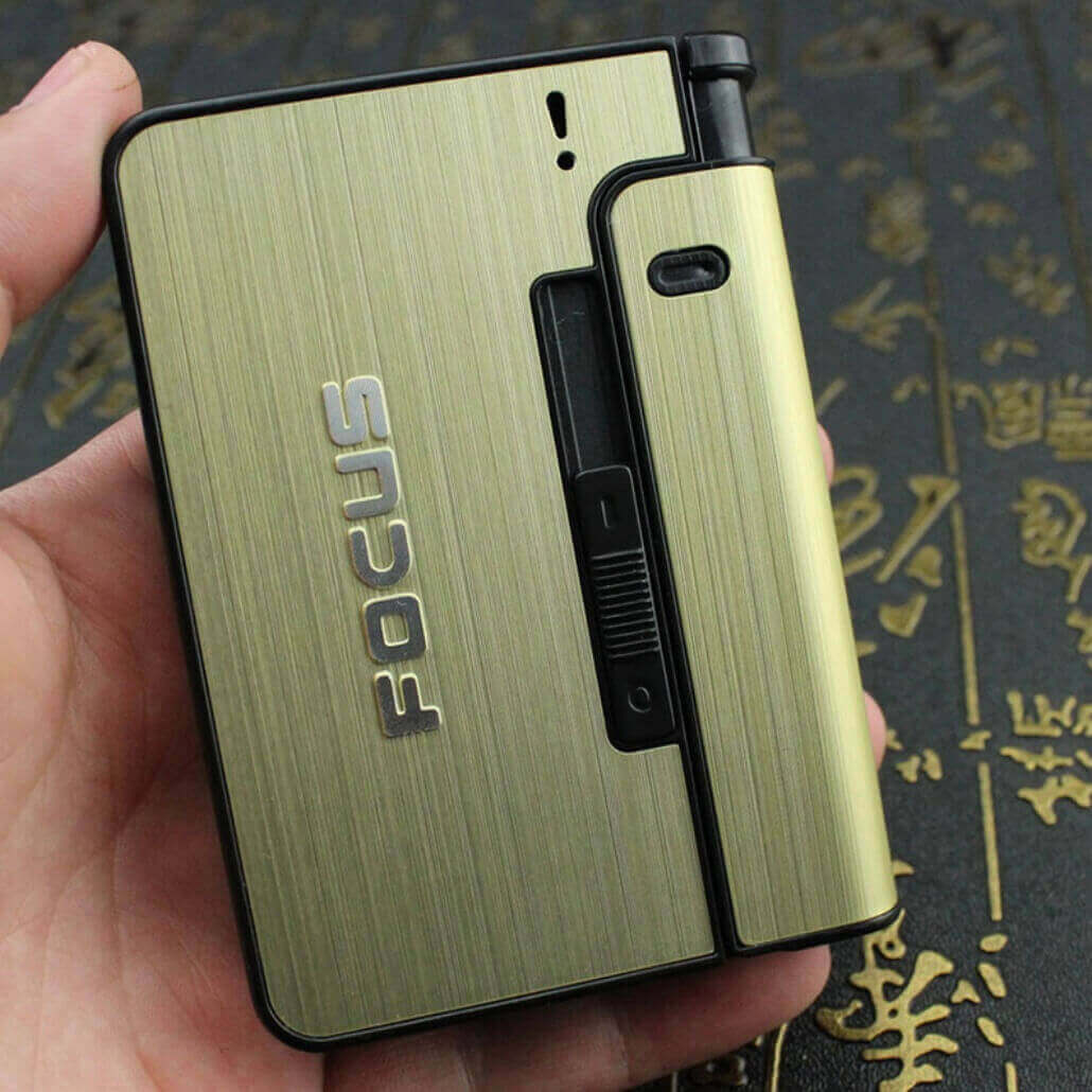 Automatic cigarette box with10 capacity and cigarettes lighter case