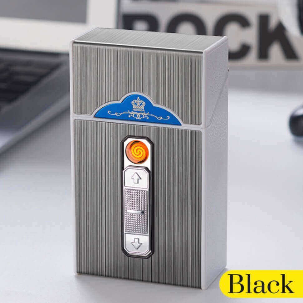 USB rechargeable tungsten lighter cigarette case