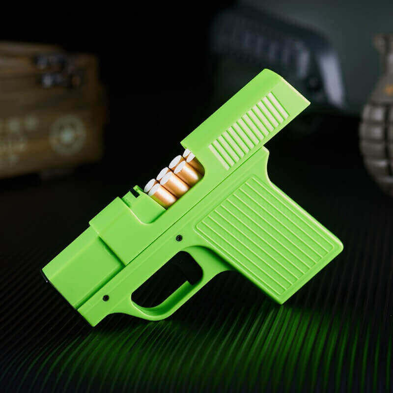 Creative Gun Type Cigarette Case Lighter | Straight Punch Windproof Torch Flame EDC Lighter