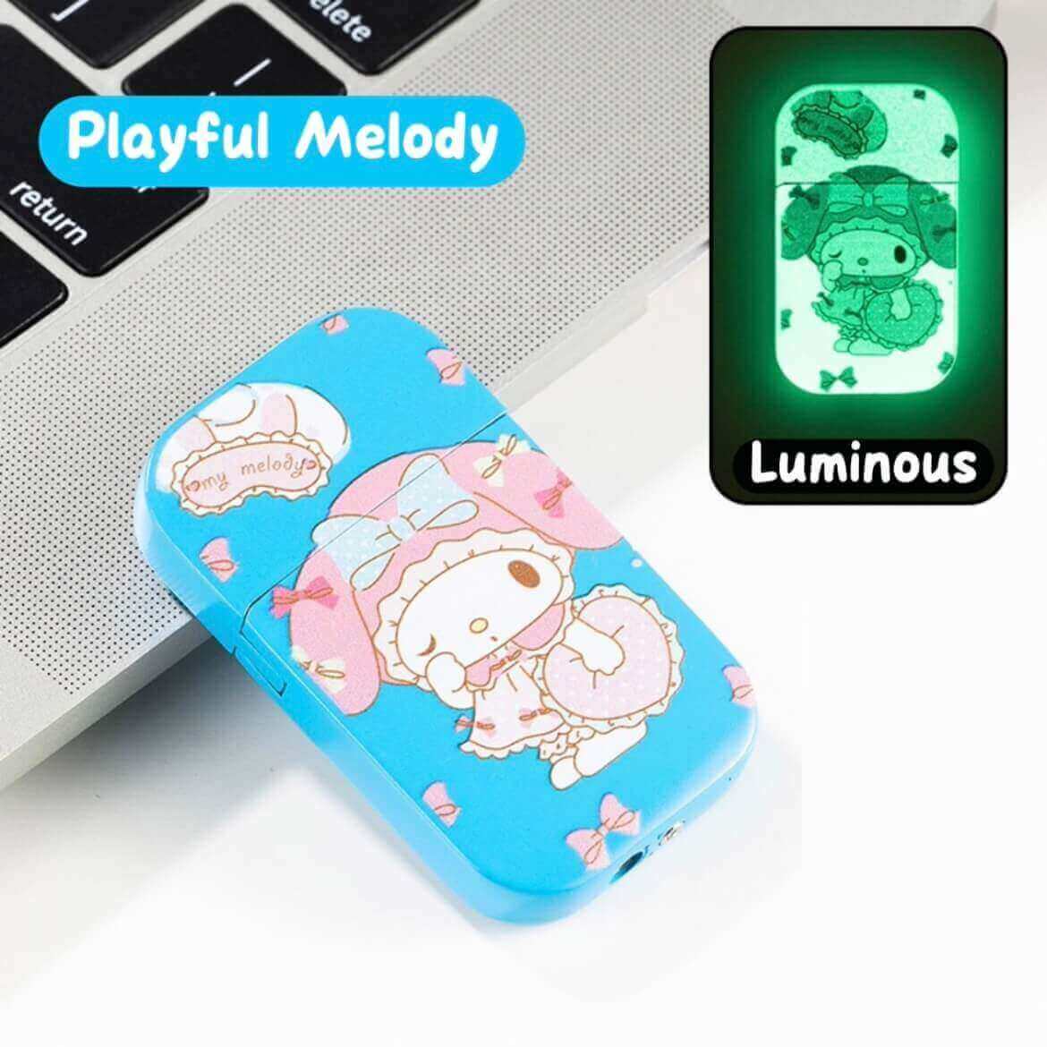 Luminous lovely cartoon pink flame lighter