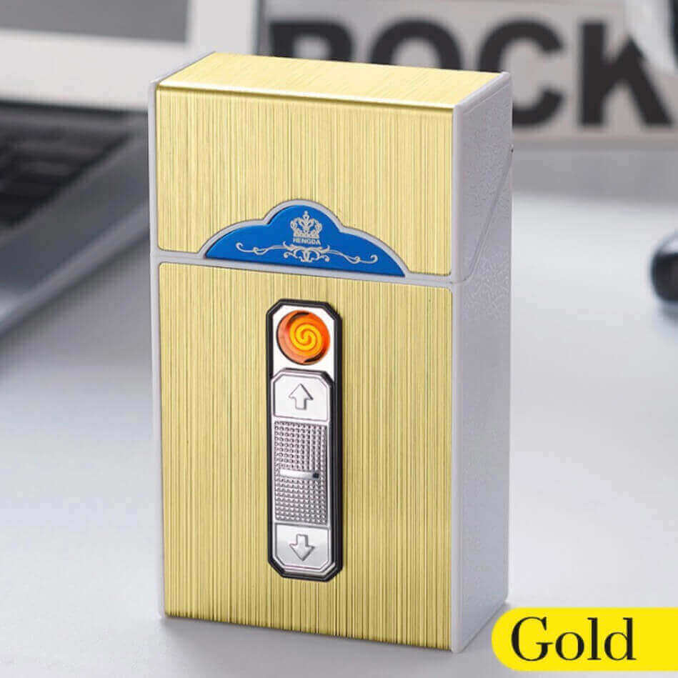 USB Rechargeable Tungsten Lighter | Cigarette Case Windproof Electric EDC Lighter