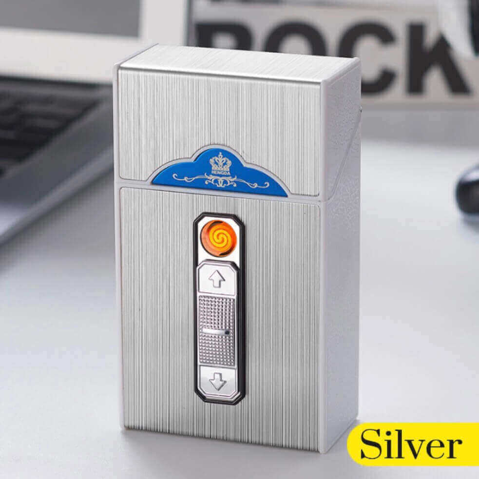 USB rechargeable tungsten lighter cigarette case