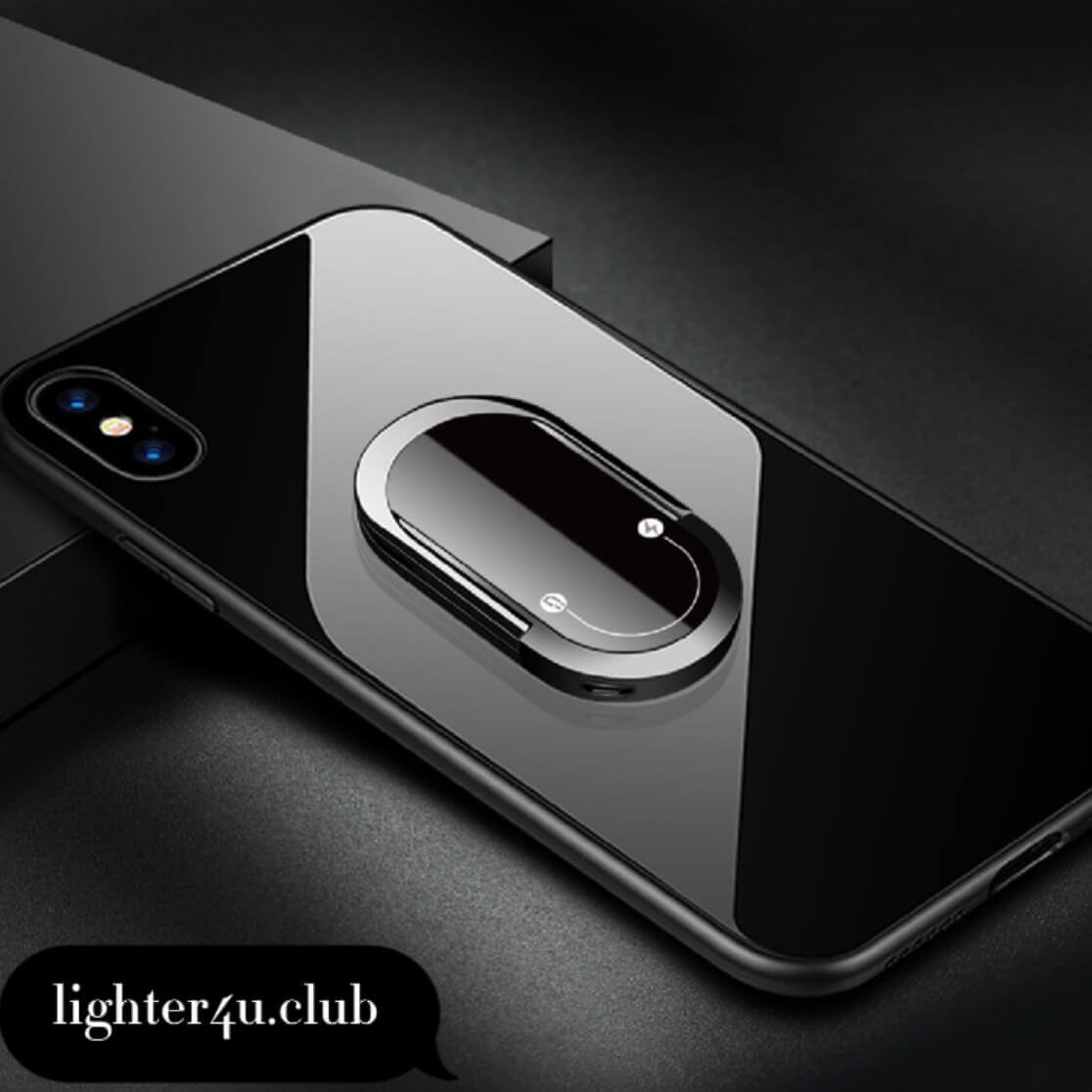 Oval Phone Stand Lighter | Multifunctional Mobile Holder with USB Rechargeable Electric Lighter Design