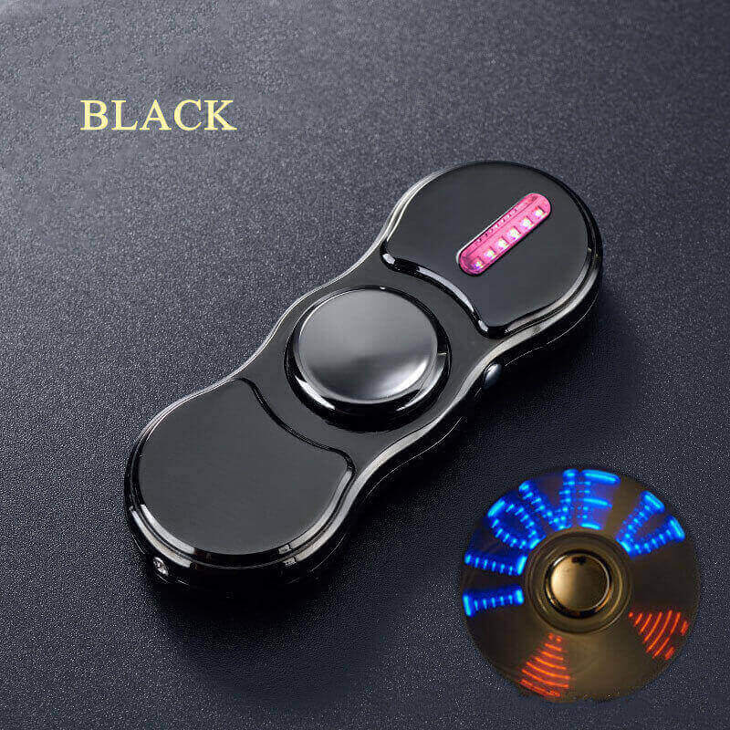 Fidget Spinner Lighter | USB Rechargeable Electric Lighter with Fingertip Gyro Stress Relief LED Design