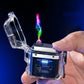 Waterproof Transparent Double Arc Lighter | Rechargeable Windproof Electric Plasma Lighter with LED Display