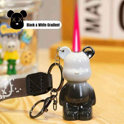 Violet Bear Keychain Lighter | Cute Cartoon Mini Kerosene EDC Lighter