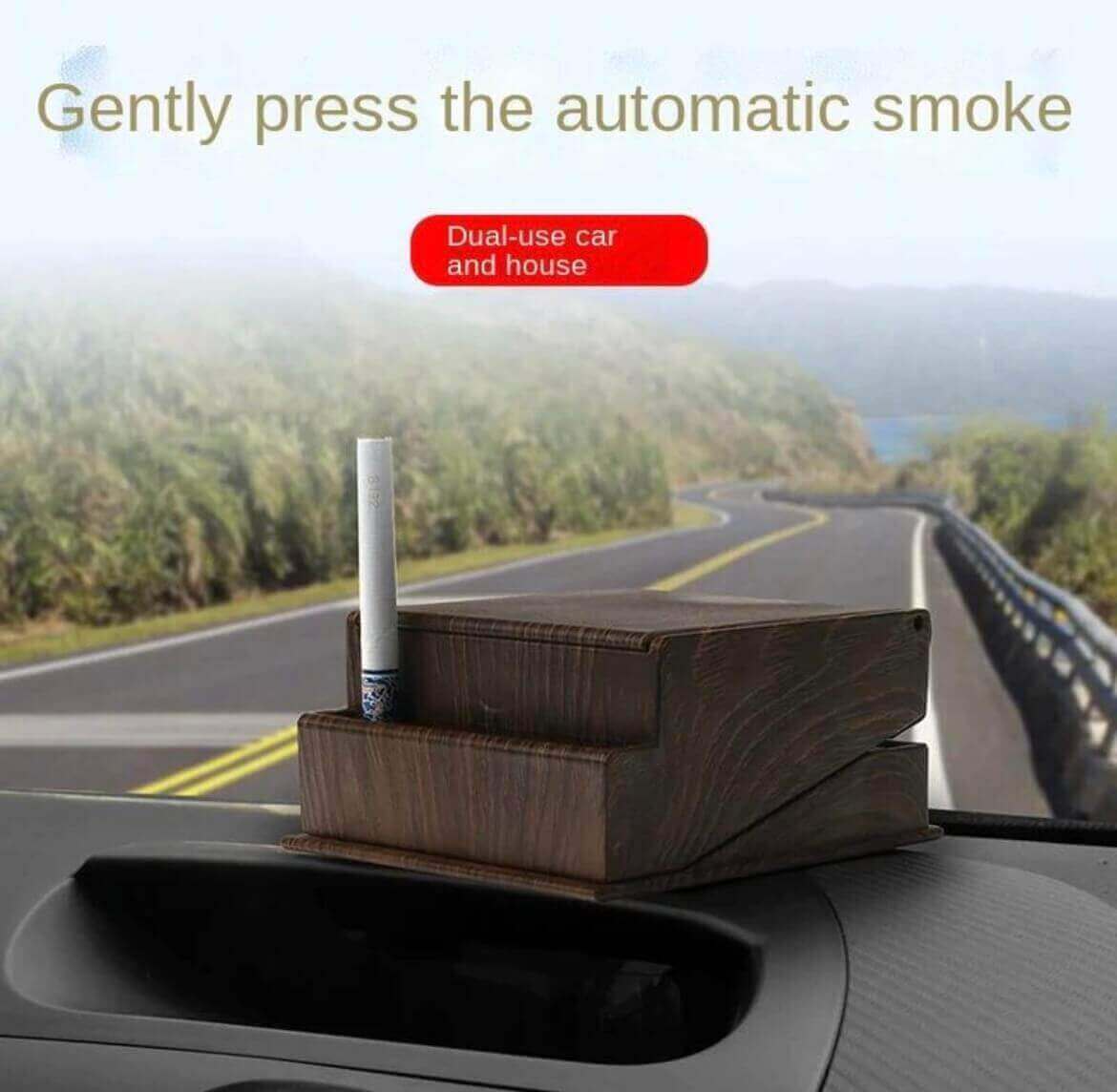 Automatic Pop-Up Cigarette Case | Wooden Cigarette Holder Storage Box with One-Click Opening Design