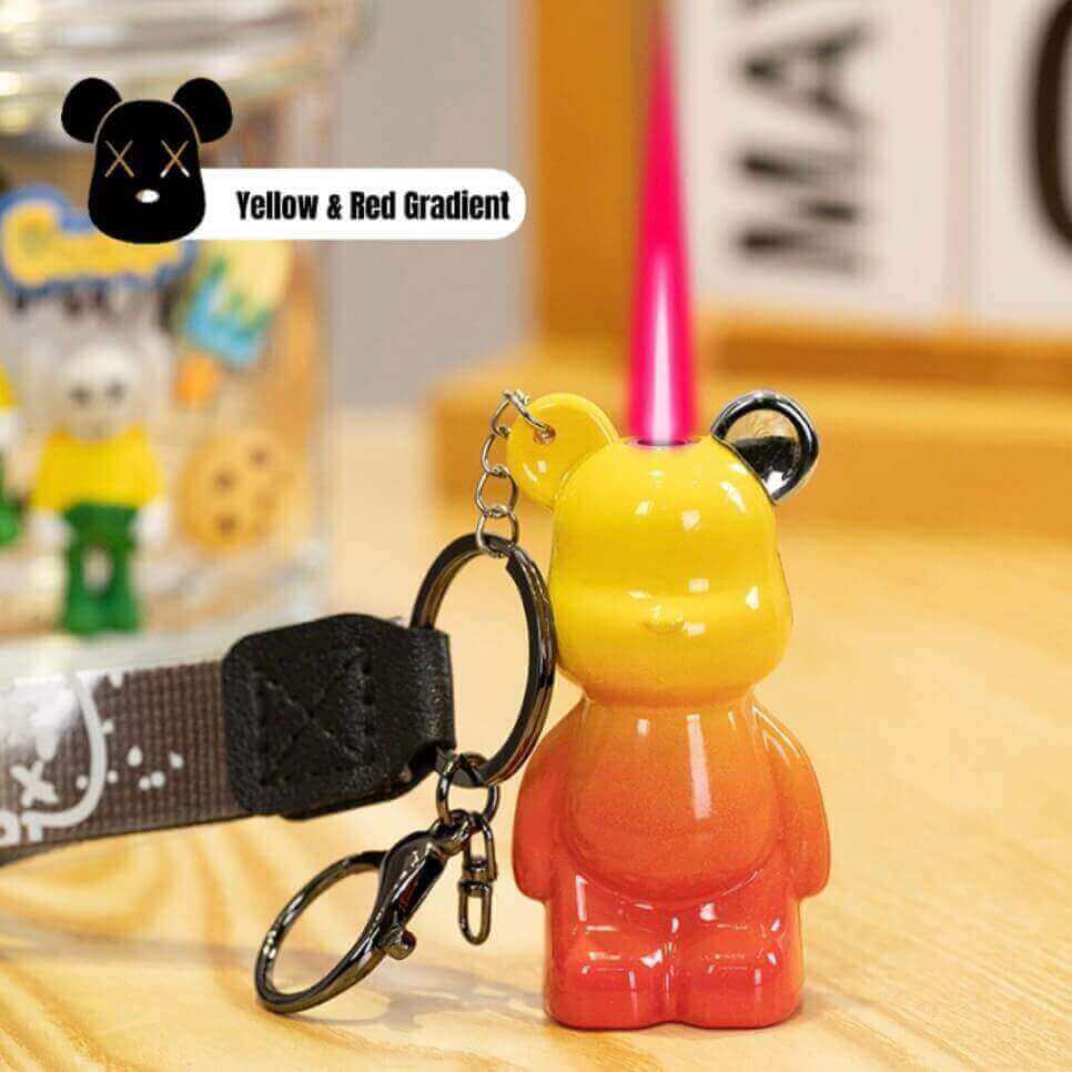 Violet Bear Keychain Lighter | Cute Cartoon Mini Kerosene EDC Lighter